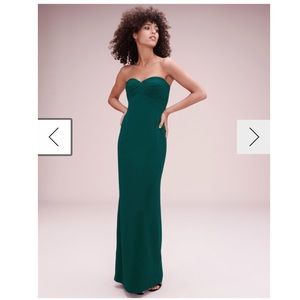 Brandon Maxwell Forest Green Strapless Gown